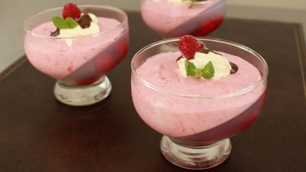 Mousse de frambuesa y Gelatina | delicias.tv